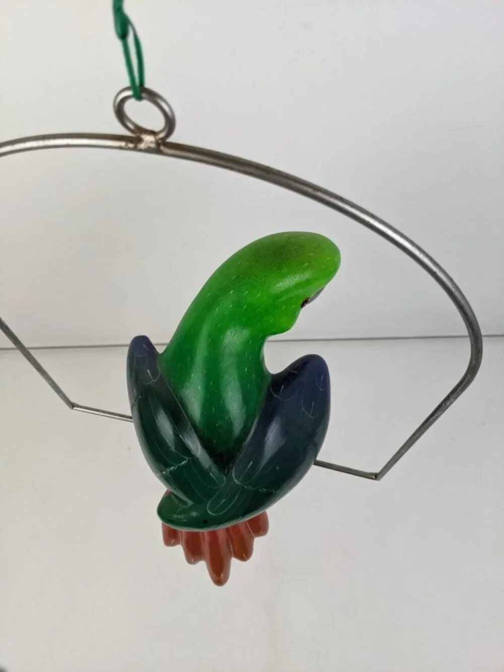 Vintage Ceramic Hand Painted Mexican Folk Art Hanging Parrot 12